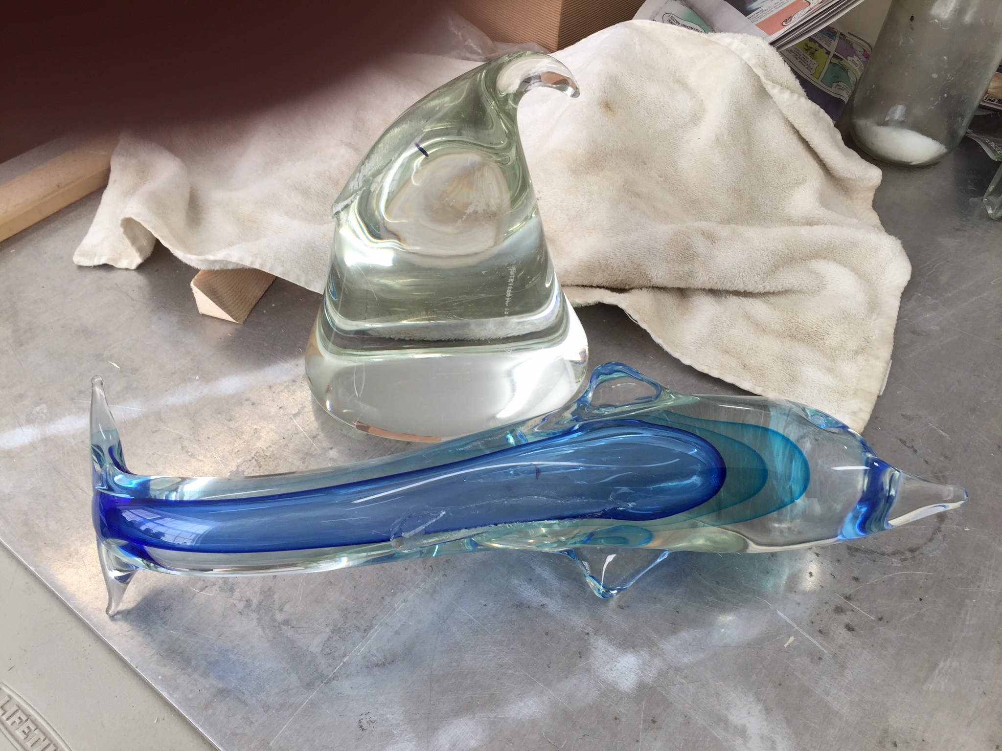 art glass repair (before)